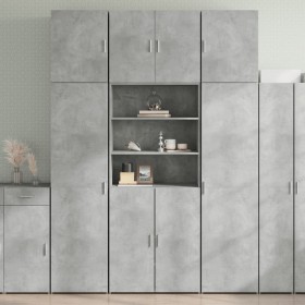Aparador alto madera de ingeniería gris hormigón 80x42,5x249 cm de , Aparadores - Ref: Foro24-3281360, Precio: 259,36 €, Desc...