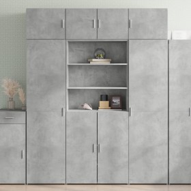 Aparador de madera de ingeniería gris hormigón 80x42,5x185 cm de , Aparadores - Ref: Foro24-3281381, Precio: 191,24 €, Descue...