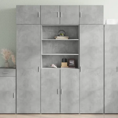 Aparador de madera de ingeniería gris hormigón 80x42,5x185 cm de , Aparadores - Ref: Foro24-3281381, Precio: 187,61 €, Descue...