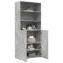 Aparador de madera de ingeniería gris hormigón 80x42,5x185 cm de , Aparadores - Ref: Foro24-3281381, Precio: 187,61 €, Descue...