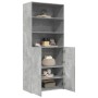 Aparador de madera de ingeniería gris hormigón 80x42,5x185 cm de , Aparadores - Ref: Foro24-3281381, Precio: 191,24 €, Descue...