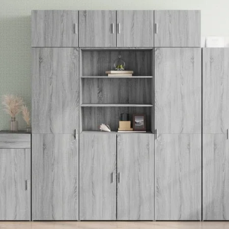 Aparador de madera de ingeniería gris Sonoma 80x42,5x185 cm de , Aparadores - Ref: Foro24-3281383, Precio: 193,56 €, Descuent...