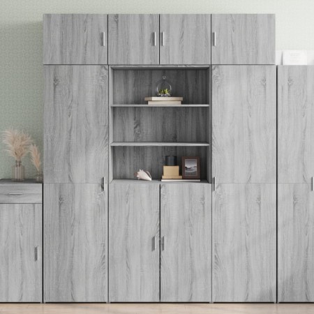 Aparador de madera de ingeniería gris Sonoma 80x42,5x185 cm de , Aparadores - Ref: Foro24-3281383, Precio: 201,11 €, Descuent...
