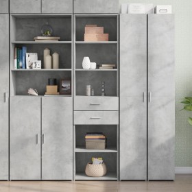 Aparador de madera de ingeniería gris hormigón 50x42,5x185 cm de , Aparadores - Ref: Foro24-3281458, Precio: 135,98 €, Descue...