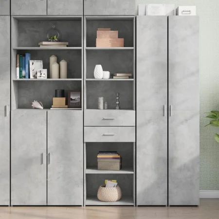 Aparador de madera de ingeniería gris hormigón 50x42,5x185 cm de , Aparadores - Ref: Foro24-3281458, Precio: 133,90 €, Descue...