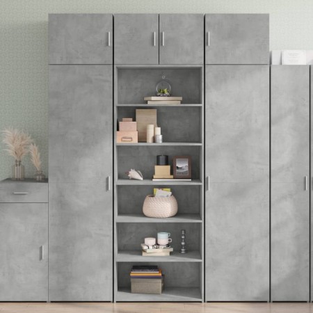 Aparador alto madera de ingeniería gris hormigón 70x41x185 cm de , Aparadores - Ref: Foro24-3281690, Precio: 115,74 €, Descue...
