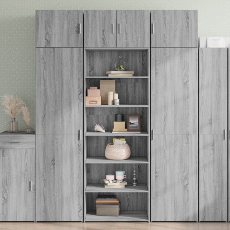 Aparador alto madera de ingeniería gris Sonoma 70x41x185 cm de , Aparadores - Ref: Foro24-3281692, Precio: 118,33 €, Descuent...
