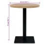 Mesa de bar bistró MDF y acero redonda 60x75 cm color roble en Mesas de comedor | Comprar online en Foru.es