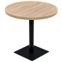 Mesa de bar bistró MDF y acero redonda 80x75 cm color roble en Mesas de comedor | Comprar online en Foru.es