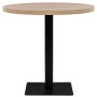 Mesa de bar bistró MDF y acero redonda 80x75 cm color roble en Mesas de comedor | Comprar online en Foru.es