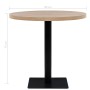 Mesa de bar bistró MDF y acero redonda 80x75 cm color roble en Mesas de comedor | Comprar online en Foru.es