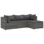 Set de muebles de jardín 4 pzas y cojines ratán sintético gris de , Conjuntos de jardín - Ref: Foro24-3308050, Precio: 237,83...