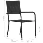 Sillas comedor de jardín apilables 6 uds ratán sintético negro de , Sillas de jardín - Ref: Foro24-318722, Precio: 145,33 €, ...