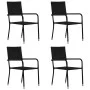 Sillas comedor de jardín apilables 4 uds ratán sintético negro de , Sillas de jardín - Ref: Foro24-318720, Precio: 77,19 €, D...