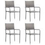 Sillas comedor de jardín apilables 4 uds ratán sintético gris de , Sillas de jardín - Ref: Foro24-318701, Precio: 137,04 €, D...