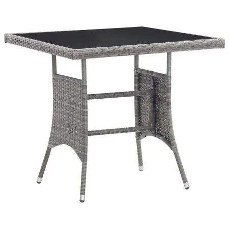 Mesa de jardín ratán sintético gris 80x80x74 cm de , Mesas de jardín - Ref: Foro24-318715, Precio: 87,41 €, Descuento: %