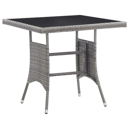Mesa de jardín ratán sintético gris 80x80x74 cm de , Mesas de jardín - Ref: Foro24-318715, Precio: 92,15 €, Descuento: %