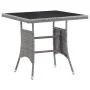 Mesa de jardín ratán sintético gris 80x80x74 cm de , Mesas de jardín - Ref: Foro24-318715, Precio: 87,41 €, Descuento: %