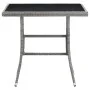 Mesa de jardín ratán sintético gris 80x80x74 cm de , Mesas de jardín - Ref: Foro24-318715, Precio: 87,41 €, Descuento: %