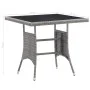 Mesa de jardín ratán sintético gris 80x80x74 cm de , Mesas de jardín - Ref: Foro24-318715, Precio: 87,41 €, Descuento: %