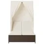 Tumbona doble con techo y cortinas ratán sintético marrón by , Loungers - Ref: Foro24-368100, Price: 290,11 €, Discount: %