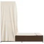 Tumbona doble con techo y cortinas ratán sintético marrón by , Loungers - Ref: Foro24-368100, Price: 290,11 €, Discount: %