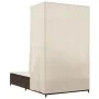 Tumbona doble con techo y cortinas ratán sintético marrón by , Loungers - Ref: Foro24-368100, Price: 290,11 €, Discount: %