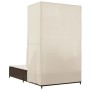 Tumbona doble con techo y cortinas ratán sintético marrón de , Tumbonas - Ref: Foro24-368100, Precio: 260,33 €, Descuento: %