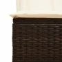 Tumbona doble con techo y cortinas ratán sintético marrón by , Loungers - Ref: Foro24-368100, Price: 290,11 €, Discount: %