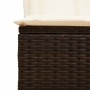 Tumbona doble con techo y cortinas ratán sintético marrón de , Tumbonas - Ref: Foro24-368100, Precio: 260,33 €, Descuento: %