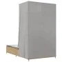Doppel-Liegestuhl mit Dach und Vorhängen aus synthetischem Rattan in Beige. von , Liegen - Ref: Foro24-368102, Preis: 292,19 ...