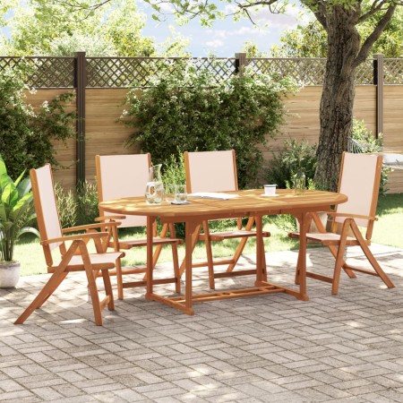 Juego comedor de jardín 5 pzas madera maciza acacia y textileno de , Conjuntos de jardín - Ref: Foro24-3279272, Precio: 581,4...