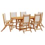 Juego comedor de jardín 7 pzas madera maciza acacia y textileno de , Conjuntos de jardín - Ref: Foro24-3279287, Precio: 729,1...