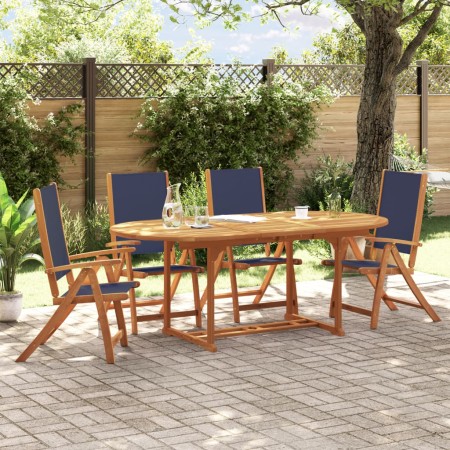 Juego comedor de jardín 5 pzas madera maciza acacia y textileno de , Conjuntos de jardín - Ref: Foro24-3279300, Precio: 580,5...