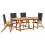 Juego comedor de jardín 5 pzas madera maciza acacia y textileno de , Conjuntos de jardín - Ref: Foro24-3279300, Precio: 580,5...
