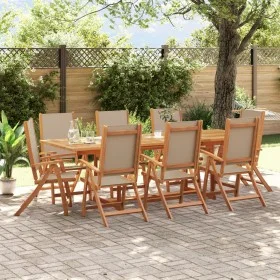 Juego comedor de jardín 9 pzas madera maciza acacia y textileno de , Conjuntos de jardín - Ref: Foro24-3279321, Precio: 1,00 ...