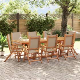 Juego comedor de jardín 9 pzas madera maciza acacia y textileno de , Conjuntos de jardín - Ref: Foro24-3279321, Precio: 1,00 ...
