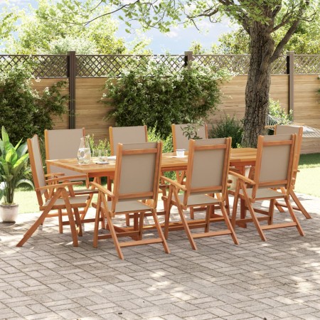 Juego comedor de jardín 9 pzas madera maciza acacia y textileno de , Conjuntos de jardín - Ref: Foro24-3279321, Precio: 1,00 ...
