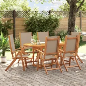 Juego comedor de jardín 7 pzas madera maciza acacia y textileno de , Conjuntos de jardín - Ref: Foro24-3279323, Precio: 740,3...