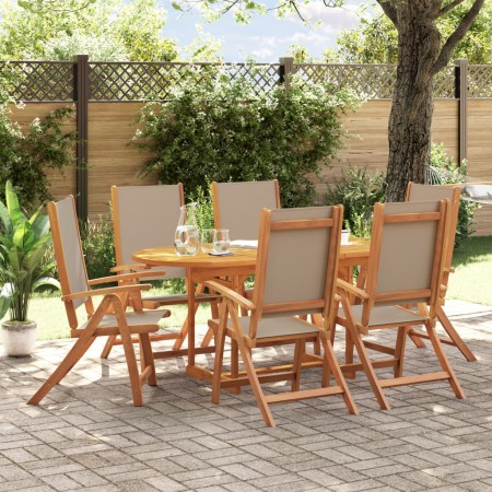 Juego comedor de jardín 7 pzas madera maciza acacia y textileno de , Conjuntos de jardín - Ref: Foro24-3279323, Precio: 758,2...