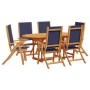 Juego comedor de jardín 7 pzas madera maciza acacia y textileno de , Conjuntos de jardín - Ref: Foro24-3279309, Precio: 691,8...