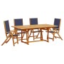 Juego comedor de jardín 5 pzas madera maciza acacia y textileno de , Conjuntos de jardín - Ref: Foro24-3279302, Precio: 643,6...
