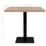 Mesa bar bistró MDF y acero cuadrada color roble 80x80x75 cm en Mesas de comedor | Comprar online en Foru.es