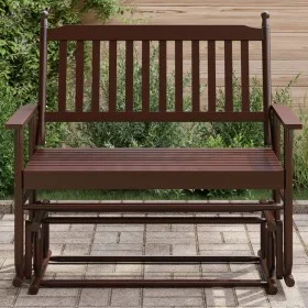 Banco deslizante madera maciza de álamo marrón 118x70x104,5 cm de , Mecedoras - Ref: Foro24-4008867, Precio: 157,58 €, Descue...