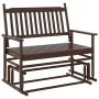 Banco deslizante madera maciza de álamo marrón 118x70x104,5 cm de , Mecedoras - Ref: Foro24-4008867, Precio: 157,58 €, Descue...