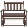 Banco deslizante madera maciza de álamo marrón 118x70x104,5 cm de , Mecedoras - Ref: Foro24-4008867, Precio: 157,58 €, Descue...