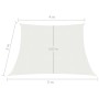 Toldo de vela blanco HDPE 160 g/m² 4/5x3 m de vidaXL, Sombrillas - Ref: Foro24-311270, Precio: 34,32 €, Descuento: %