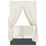 Tumbona doble con techo y cortinas ratán sintético negro de , Tumbonas - Ref: Foro24-368072, Precio: 304,13 €, Descuento: %
