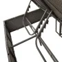 Doppel-Liegestuhl mit Dach und Vorhängen aus schwarzem synthetischem Rattan. von , Liegen - Ref: Foro24-368072, Preis: 306,57...