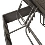 Tumbona doble con techo y cortinas ratán sintético negro de , Tumbonas - Ref: Foro24-368072, Precio: 304,13 €, Descuento: %